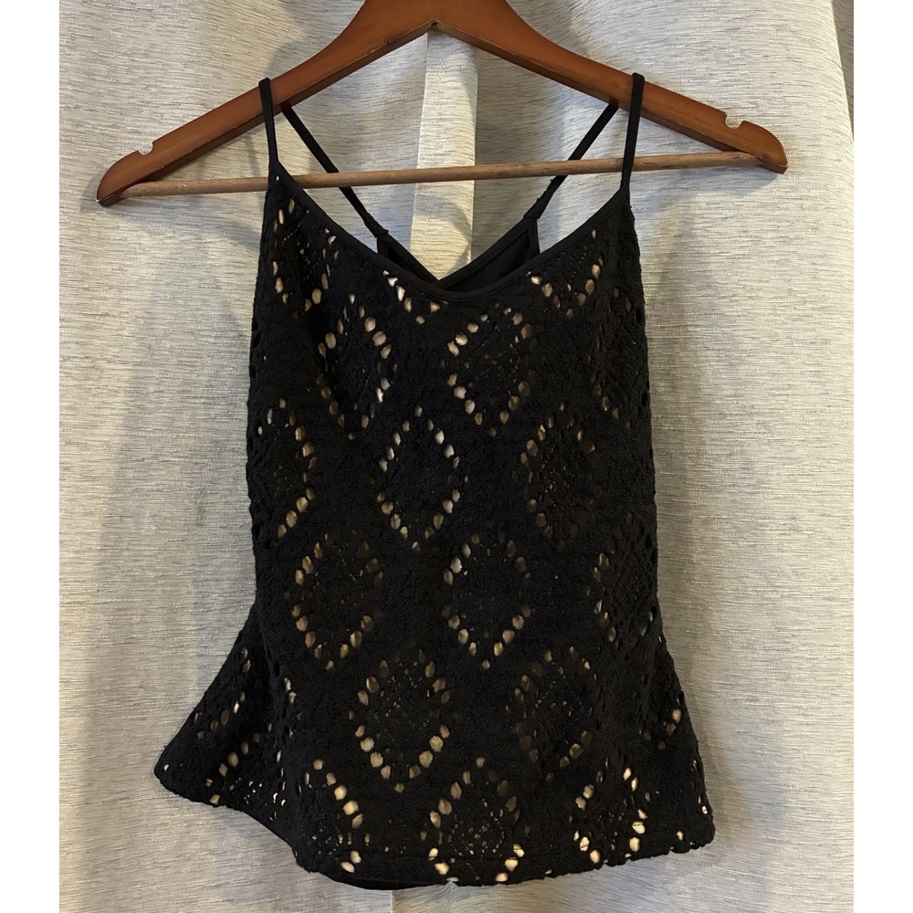 Anne Fontaine Y2K Vintage Crochet Knit Cami France Size 2 Wool‎ Blend Festival